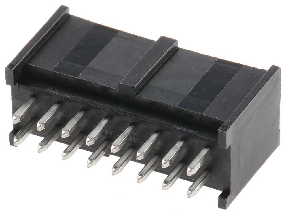 Molex C-Grid III, 2.54 mm Avstånd, 16-polen med 2 Rader Vertikal Kretskortsstiftlist, Genomgående hål Skyddad Snabb frakt