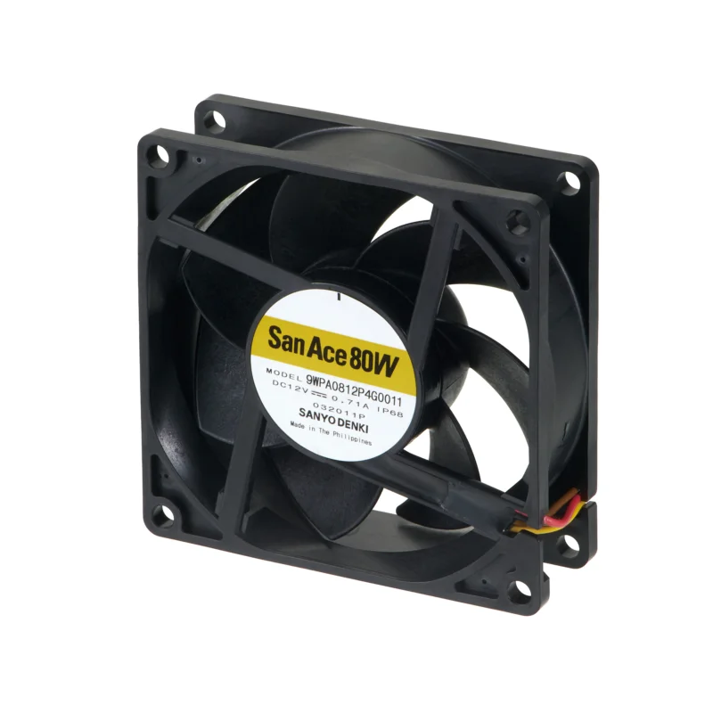 Rabatt Sanyo Denki Axialfläkt, 81.9 cfm, Kula, 8.64 W, 24V dc, San Ace 360 mA IP68 80 mm 80mm 25 mm