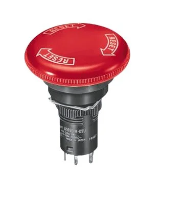 Snabb leverans Omron A165E Vridfrigöring Nödstoppstryckknapp Röd 16 mm Panelmontering IP65