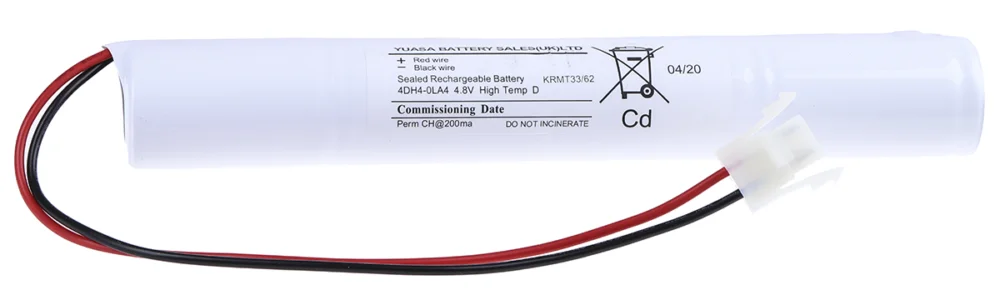 Begränsat erbjudande Yuasa 4.8 V NiCd Laddningsbart batteripaket, 4 celler, 4500 mAh