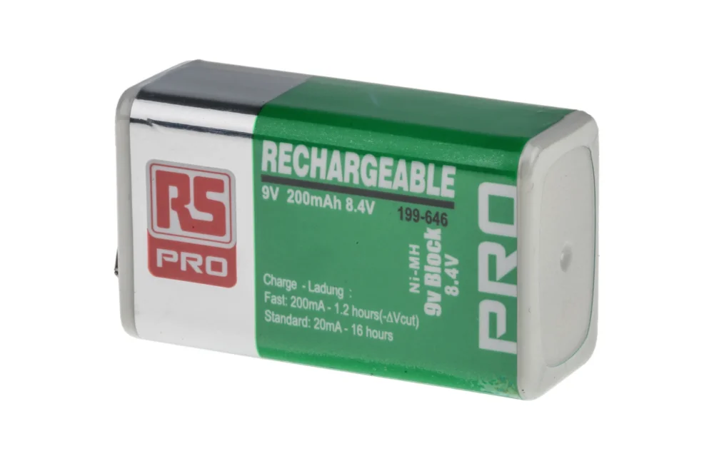 RS PRO 200 mAh NiMH 9 V uppladdningsbart batteri Fynd