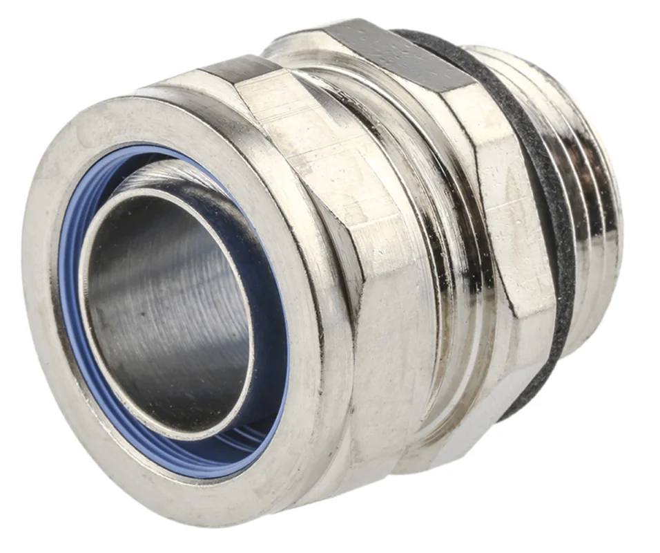 Fri frakt Adaptaflex Kabelrörskoppling, Koppling, Mässing Silver, Nickelpläterad mässing, nominell storlek 20 mm, IP65 PG16
