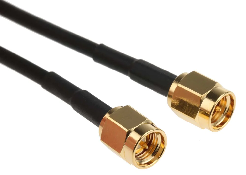 RS PRO SMA Svart RG174/U Koaxialkabel, 50 Ω terminerad, 520 mm Snabb leverans