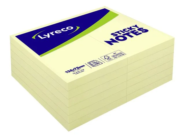 Populär Notesstd 75x125mm gul 12/FP