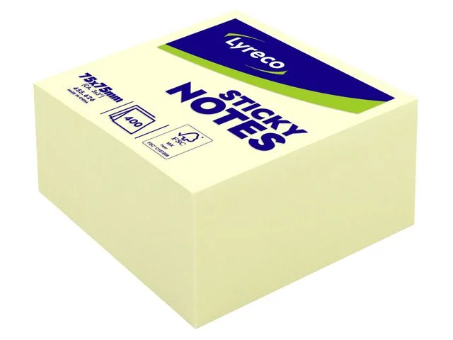Noteskub std 75x75mm gul Utförsäljning