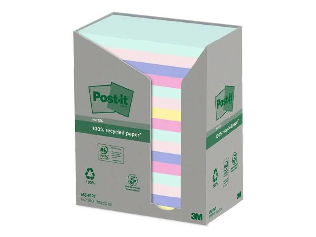Rabatter Notes POST-IT 100%re 76x127 sort.f 16/FP