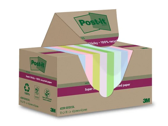 Billigare Notes POST-IT SS47,6x47,6mm re sort12/FP