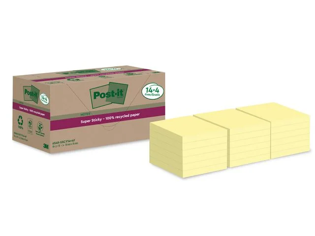 Notes POST-IT SS 76x76mm rec gul 18/FP Utförsäljning