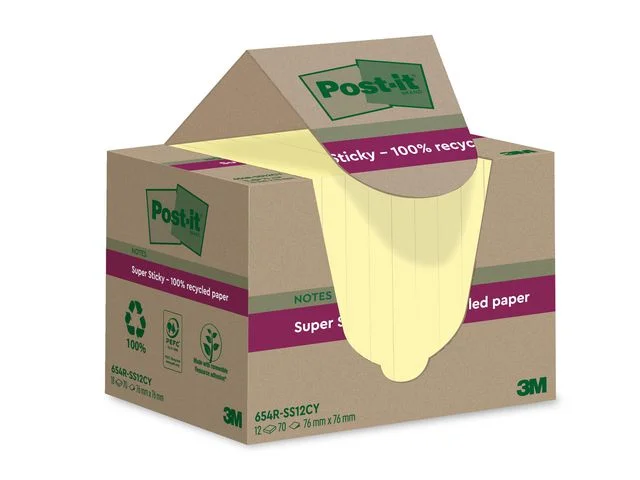 Reapris Notes POST-IT SS 76x76mm rec gul 12/FP
