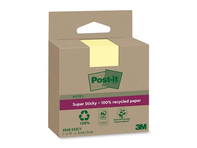 Outlet Notes POST-IT SS 76x76mm rec gul 3/FP