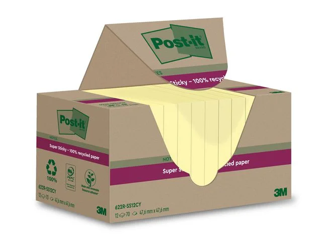 Trygg betalning Notes POST-IT SS47,6x47,6mm re gul 12/FP