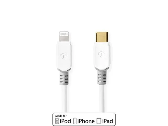 Kabel NEDIS Lightning - USB-C 2m vit Fri frakt