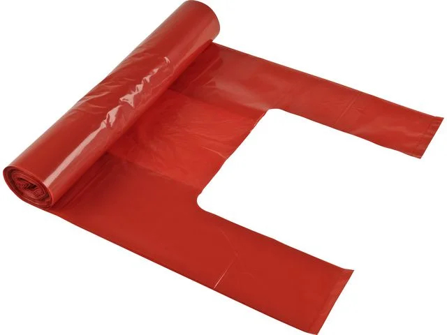 Plastsäck knyt LD 30L 35my röd 25/RL Trygg betalning