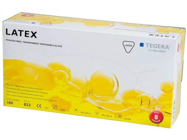 Handske Latex TEGERA 833 8 100/FP Extra rabatt