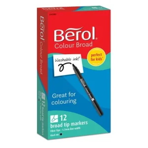 Fynd Fiberpenna BEROL Broad svart 12/fp
