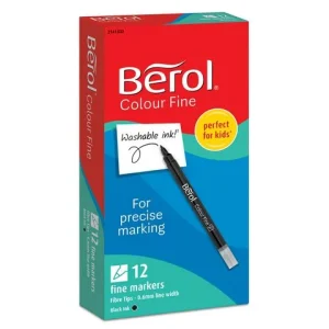 Fiberpenna BEROL Fine svart 12/fp Erbjudandepris