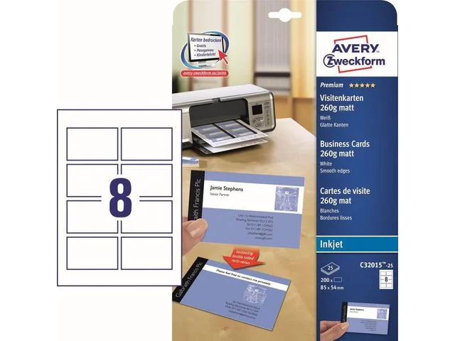 Etikett AVERY CARD 85x54 200/FP Extra rabatt