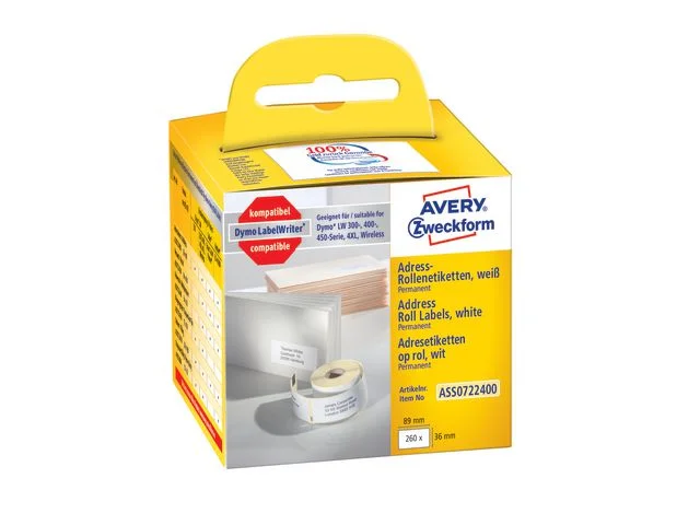 Etikett AVERY 89x36mm på rulle 260/FP Handla nu