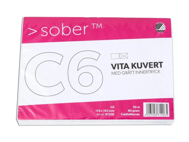 Kuvert SOBER C6 90g Fukthäftande 50/FP Handla nu
