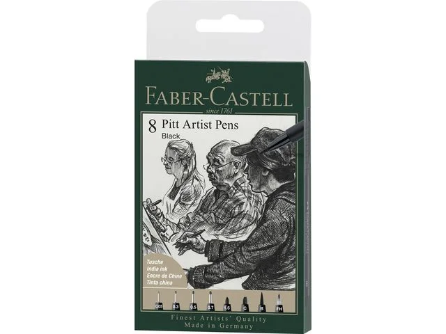 Begränsat antal Fiberpenna Pitt Artist Manga Svart 8/FP