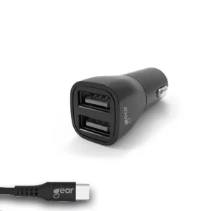 Populär Laddare Bil GEAR 2xUSB 3.4A USB-C 2.0 1m