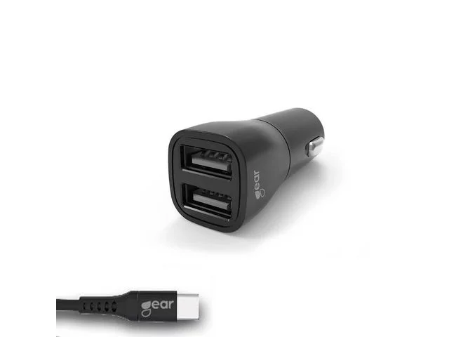 Populär Laddare Bil GEAR 2xUSB 3.4A USB-C 2.0 1m