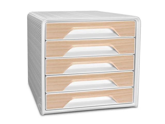 Blankettbox CEP Smoove 5-lådor vit/beech Expressleverans