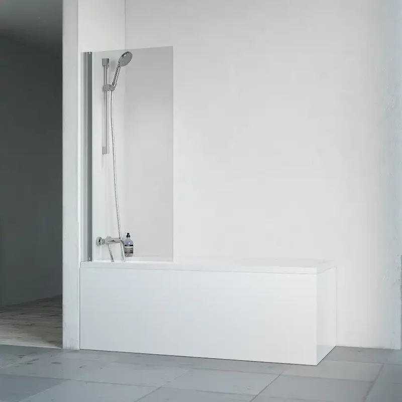 Badkarsvägg Macro Design Spirit Enkel650x1400 mm, Krom, Klarglas utan Handtag Bästa pris