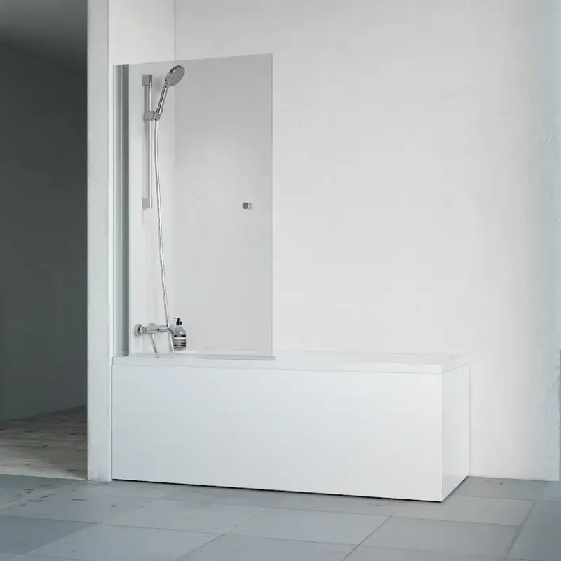 Fynd Badkarsvägg Macro Design Spirit Enkel800x1400 mm, Krom, Klarglas med Knopp