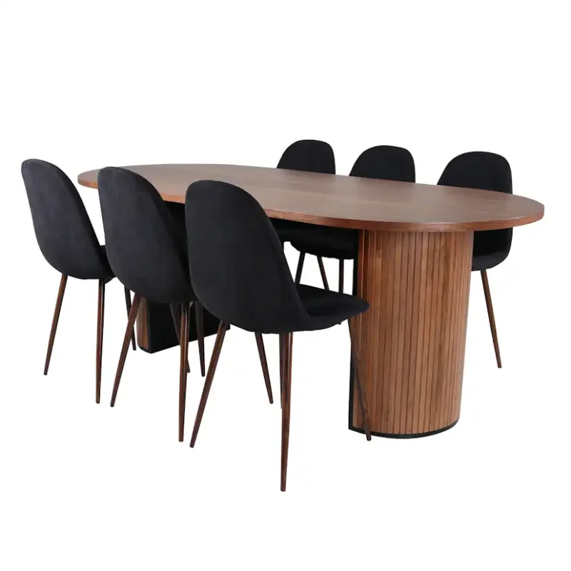 Lägg i varukorgen Matgrupp Venture Home Bianca Valnöt med 6 Pobbie Stolar Polyester