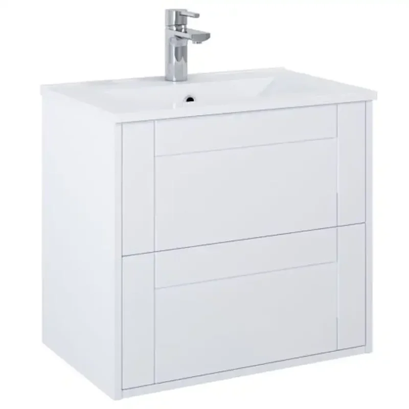 Begränsat antal Tvättställsskåp Alterna Gabriella Kompakt med Porslin TvättställMatt Vit, B: 613 mm, H: 560 mm, D: 394 mm