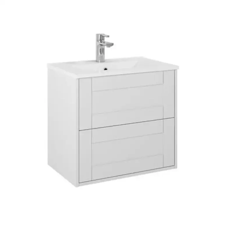 Tvättställsskåp Alterna Gabriella Kompakt med Porslin TvättställLjusgrå Matt, B: 613 mm, H: 560 mm, D: 394 mm Premium