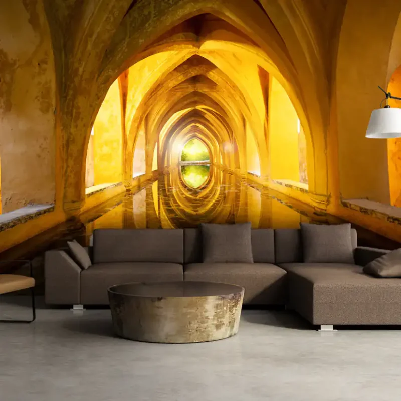 I lager Fototapet Arkiio The Golden CorridorStorlek: 250x175 cm