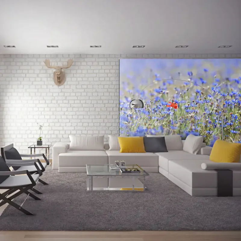 Fototapet Arkiio En Sky Färgad Äng CornflowersStorlek: 400x309 cm Begränsat erbjudande