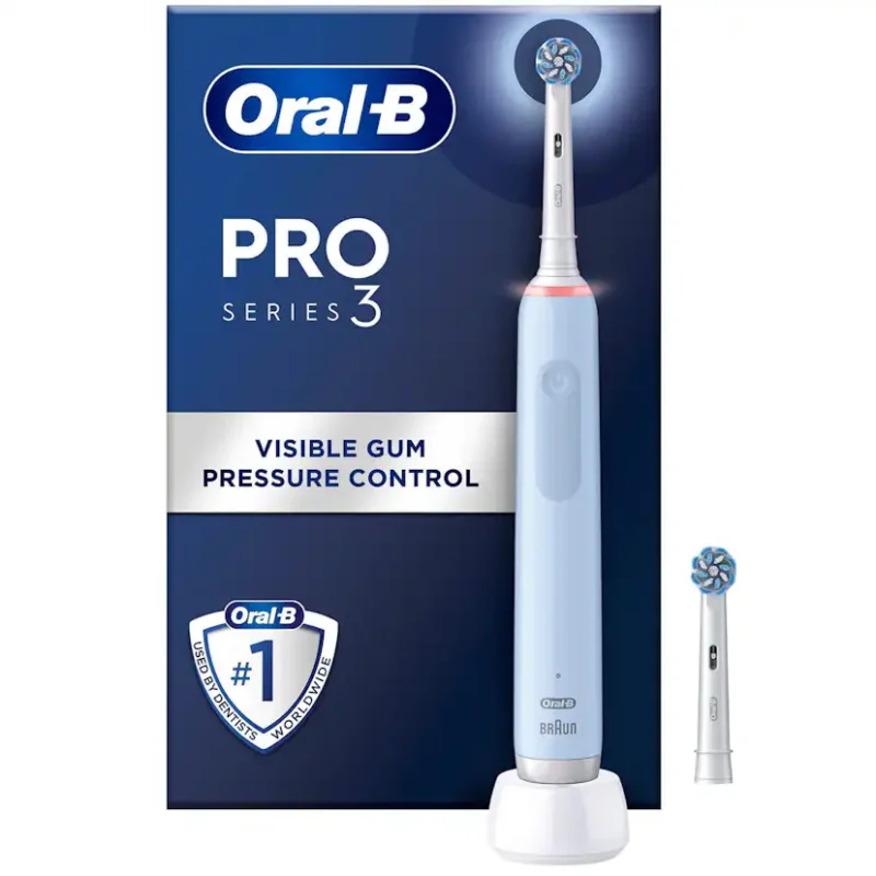 Eltandborste Oral-B Pro3 + Extra RefillBlå Rabatter