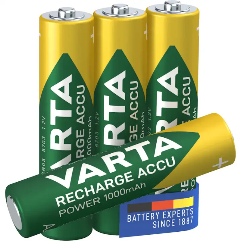 Nedsatt pris Batteri VARTA Laddningsbara Alkaliska AAA 1000 mAh 4-Pack