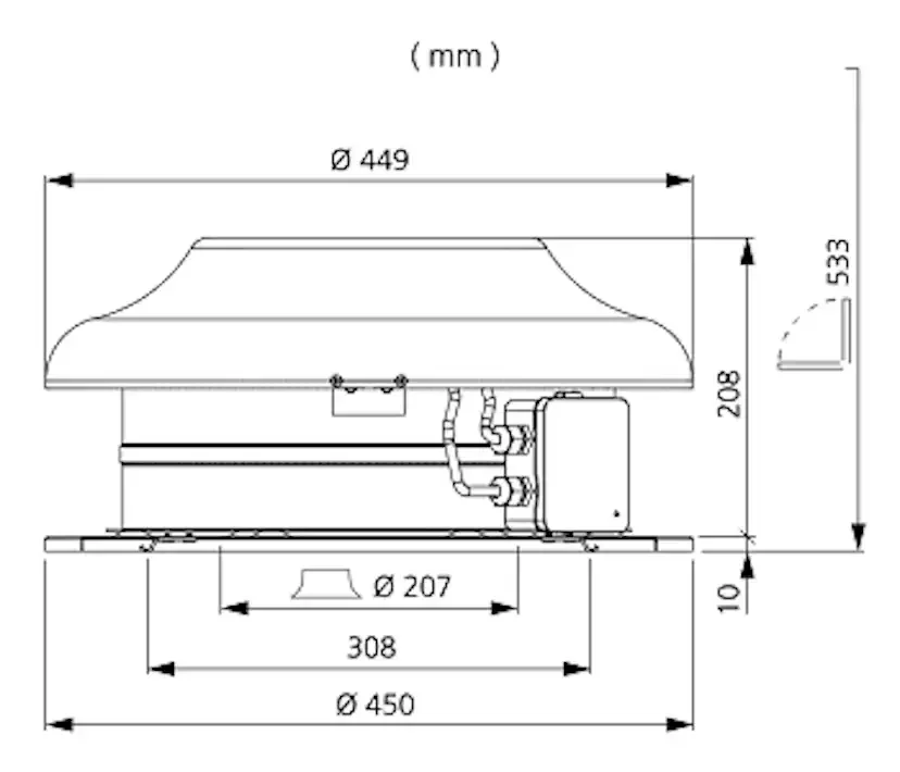 Takfläkt Östberg Tkc 300 A Svart400 mm, 294 l/s Kampanj